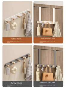 Creative Wooden Door Back Hook - Rust-Proof Thickened Carbon Steel Wall Hook, Wall-Mounted Coat Hook, Solid Wood Hanger, Hat Rack, Bathroom Hook. Kitchen Storage Rack. Suitable For Bedroom, Porch, Foyer, Foyer Storage, Wall Decoration - Adhesive-Free Hook, Room Decoration. Morlot Style Hook (Wood Style, Durable, Anti-Peeling Paint)