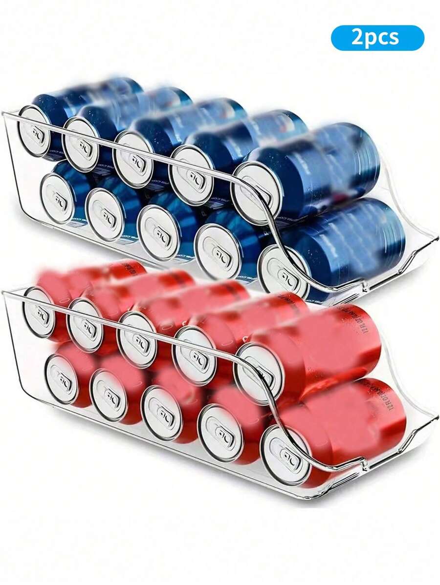 1 pieza Organizador de latas de cocina para despensa, organizador de latas de refresco para refrigerador, organizador de almacenamiento de latas, organización para refrigerador y congelador, sostiene latas de alimentos y sopa, dispensador de latas apilable transparente, accesorios de cocina