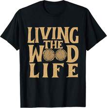 Living The Wood Life - Woodworker Woodworking Carpenter T-Shirt Gift For Dad Gift For Pet Owner Gift For Guitar Players,Black T-Shirt, 100% Cotton, Men's T-Shirt,,Funny Graphic T Shirts,S-XXXL,Vintage Shirt - Black - View 1