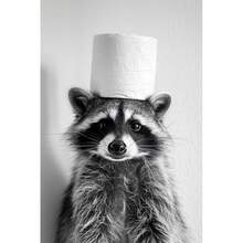 1pc/3pcs Wall Arts Posters Khung tùy chọn/Khung động vật Đen trắng dễ thương Động vật và giấy vệ sinh Poster Mèo Nhím Con lười Tranh vải Nghệ thuật treo tường Phòng tắm Phòng khách Trang trí nhà - Nhiều màu - Xem 44