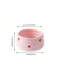 1pc/2pcs/4pcs/5pcs Pink Heart Ceramic Matcha Tea Set, Cute Matcha Utensils Combo Includes Matcha Bowl, Whisk And Stand, Bamboo Spoon, Sifter, Ideal For Matcha Lovers And Beginners, Great Gift For Mother's Day Back To School