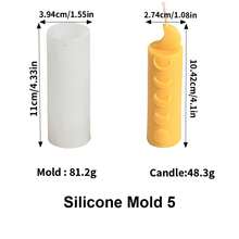 Moon Star Pattern Pillar Candle Silicone Mold DIY Pencil Tip Triangular Column Geometric Relief Art Candle Plaster Mold Decoration Candle Making Enthusiasts - White - View 10