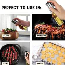 1 pièce Vaporisateur d'huile en verre, élégant diffuseur à brumisation fine pour grillage, salades, cuisson, rôtissage et barbecue, sans PVC, idéal pour les friteuses à air et l'utilisation en cuisine