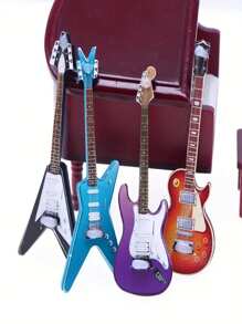 1 Stück Mini Gitarren-Spielzeug, Simulation Elektronische Gitarre, kleine Szenerie Requisite, Puppenhaus Modell Accessoire, Puppenhaus DIY Dekoration