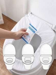10/50 pièces Couvre-siège de toilette jetables imperméables et épaissis, emballés individuellement. Coussin de siège de toilette jetable pour voyage, hôtel, femmes enceintes. Couvre-siège de toilette universel pour toute saison (modèles neufs et anciens expédiés de manière aléatoire)