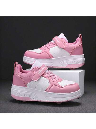 Zapatillas con doble rueda, transpirables y de moda para adolescentes, estudiantes y adultos. Zapatos de patinaje sobre ruedas para deportes al aire libre, para hombres y mujeres