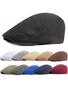11 Colors Unisex Berets Solid Color Adjustable Beret Cap Newsboy Berets Lvy Caps Painter's Hat - 55-59cm - View 1