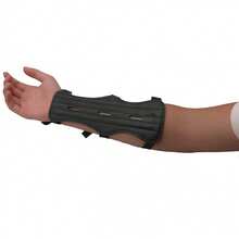 Three Hole Black PU Material Arm Guard, Traditional Recurve Bow Shooting And Archery Supplies, Bow And Arrow Protection Equipment