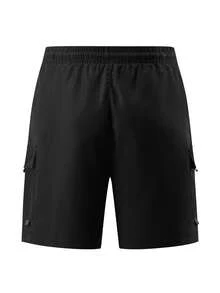 Men's Casual Label Multi-Strap Cargo Shorts - Black - View 6
