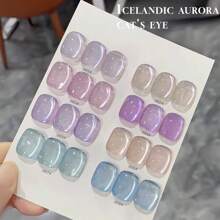 Miss Comoy Gel Armor de Olho de Gato Aurora de Vidro de Gelo Especial de 15ml de 2025 Novo e Quente da Islândia para Loja de Arte de Unhas
