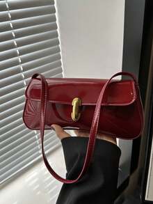 时尚简约休闲PU翻盖腋下包。适合购物、作钱包使用，是学生、年轻女性和职业女性的理想之选。完美适用于办公室、大学、工作、商务、通勤、户外活动、旅行和野餐。