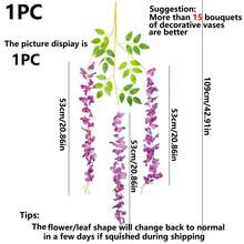 6/12/24 Pcs Wisteria Flower Vines Garland, 3.75 Feet Artificial Flower Strings, Fake Hanging Flowers, Silk Wisteria Garland Flowers, Wisteria Vine For Wedding, Garden, Wall Decoration - Hot Pink - View 2