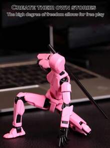 13 Joints Movable Action Figure Doll Model Robot Building Blocks Toy, 13 Joints Movable 3D Toy Dog DIY Assembly Toy, 360 Degree Flexible Joints