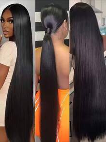 15A Human Hair Straight Bundles 10-32Inch Hair Extension Natural Black Color Human Hair Bundles For Women Bundles Natural Black Straight Human Hair Extensions - Natural Black - Xem 7