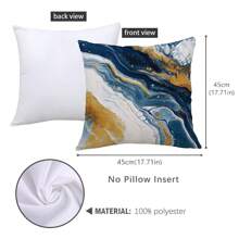 4pcs Blue & Gold Marble Pattern Throw Pillow Covers, 17.7*17.7in (45*45cm), [Single-Sided Printing], Animal Print Polyester Cushion Covers, Room Decor, Home Decor, Bedroom Decor, Room Decoration Stuff For Sofa, Bed, Living Room, Bedroom, Car, Office, Hotel, Suitable For All Seasons, Perfect Gift For Family & Friends