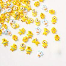 10/20/30pcs Cross-Border Cartoon Duck Decorative Beads Jewelry Sports Entertainment Hat Small Yellow Duck DIY Hair Clip Handmade Resin Accessories - Duck - View 2