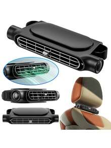 1pc Car Cooling Fan Vehicle Rear Headrest Fan Speed Adjustable USB Plug-In Bladeless Powerful Electric Air Circulation Fan - Black - View 3