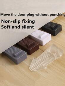 1/4 件橡胶门挡，楔形安全重型硅胶门挡，适用于所有地板类型和门缝（灰色） - 彩色 - 查看 7