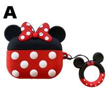 Disney 1 Pc Cute Minnie Mouse & Mickey Mouse Design Silicone Protective Case Compatible With AirPods Pro 2 Wireless Bluetooth Earphones