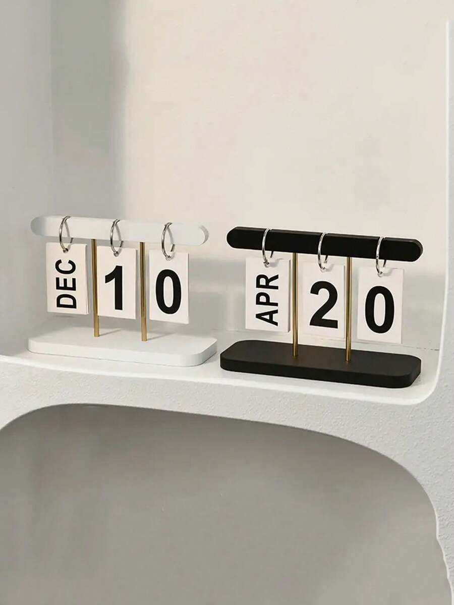 1pc Nordic Style Luxury Flip Page Calendar Desktop Organizer, Home Decor For Living Room, Entryway, Office, Bookshelf Back To School Room Decor Ornaments Home Miniature Things - Multicolor - View 1