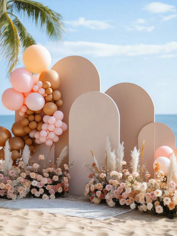 1-Pack 7.2ft/6.6ft/6ft/5ft Wedding Arch Backdrop Cover, Arch Backdrop Cover Arch Panel High-Quality Stretch Fabric, Suitable For Wedding Atmosphere Background Board Decoration Valentine's Day Decoration, High Adaptability