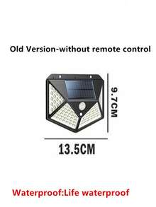 太阳能LED户外灯，适用于庭院、门廊和车库 - 节能、防水、易于安装、高亮度、运动传感器、多种设置（可选234/100颗LED灯泡） - 黑色 - 查看 14