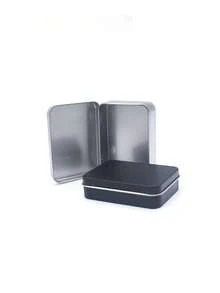 1PC, Metal Tinplate Cigarette Box, Portable Small Size Cigarette Box, Available In Black/Silver Colors, Waterproof Cigarette Box, Smoking Accessories, Cigarette Storage Box - Black/White - View 6