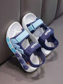 1 Pair Summer New Korean Style Casual Comfortable Soft Bottom Wear-Resistant Boys/Girls Children Beach Sandals - Blue - View 4