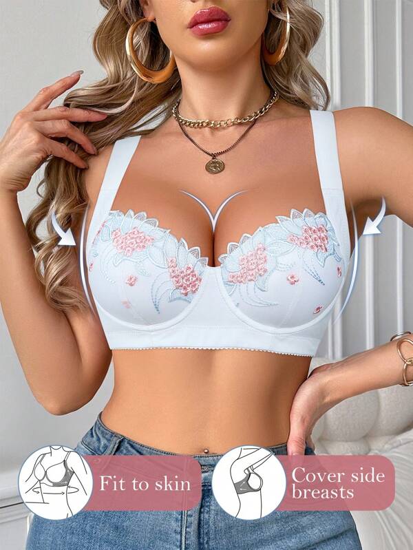 Biała seksowna koronkowa bielizna damska z fiszbinami push-up comfort bra