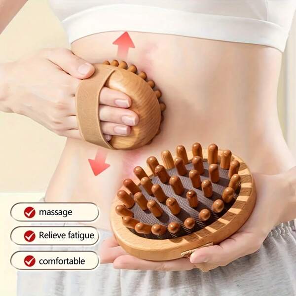 1 pieza Cepillo de masaje Meridian, Masajeador Gua Sha manual para todo el Body, relajante para la cabeza, abdomen, piernas y Body, cepillo suave ergonómico anti-fatiga para uso doméstico