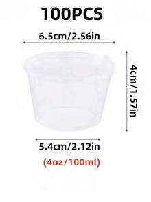 25ml/50ml/100ml Transparent Plastic Seasoning Cup With Lid, Leak-Proof, Anti-Pollution And Odor-Proof, Waterproof - Suitable For Catering, Barbecue And Outdoor Activities Sealed Salad Sauce Container, Dipping Cup, Lunch, Party, Travel, Kitchen Supplies - Transparent - View 20