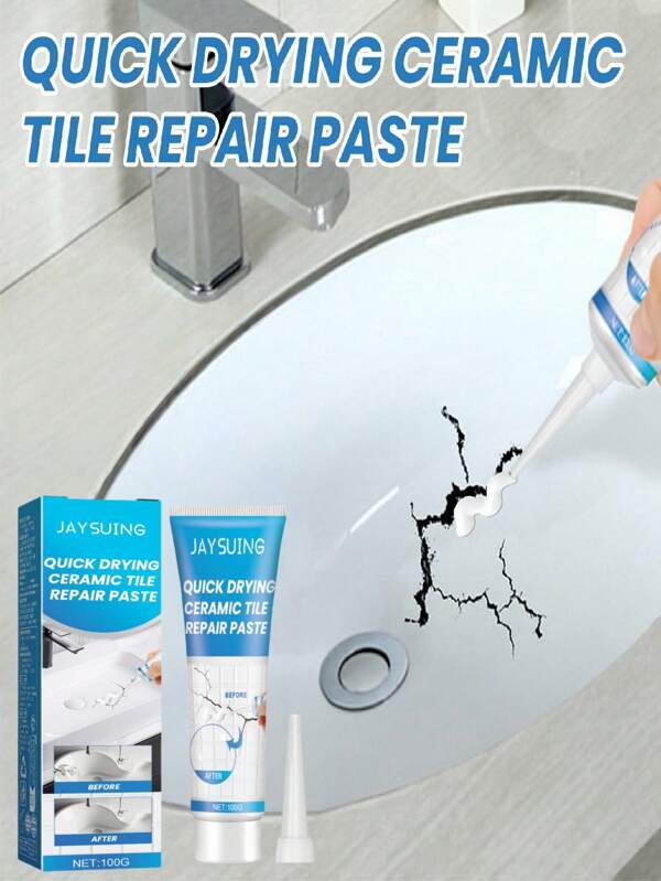 1pc Tile Repair Glue, Suitable For Repairing Cracks And Holes In Bathtub, Marble, Furniture, Tiles, Toilet