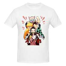 Demon Anime Slayer Cute Graphic 100% Cotton Short Sleeve T-Shirt