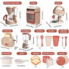 Blender, koffiezetapparaat, mixer en broodrooster, speelkeukenset, speelgoedkeukenset voor kinderen, speelkeukenaccessoiresset