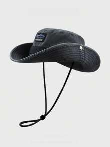 1pc Men's Sun Block Bucket Hat, Outdoor Hiking Climbing Fishing UV Protection Cowboy Hat, Unisex Sun Hat