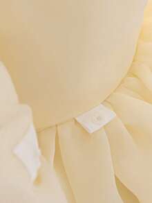 Baby Girls Spaghetti Strap Bow Organza Cute Flower Girl Princess Dress, Suitable For 1st Birthday, Wedding, Party, Does Not Include Headband - Champagne - View 10