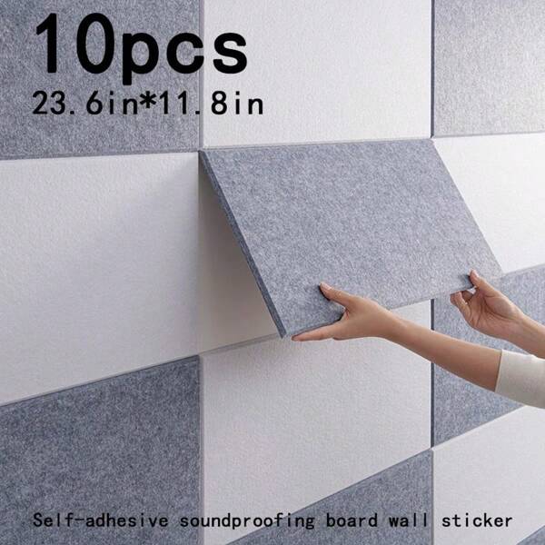 10pcs Self-Adhesive Soundproof Panels, Acoustic Wall Stickers For KTV, Bedroom, Classroom, Piano Room, Noise Reduction Wallpaper Wall Paper Room Decor Wall Decor Personalised Stickers