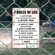 1PC 7 Rules Of Life Wall Art, Motivational Quote Poster, Let It Go, Stay Calm And Smile, Perfect For Office, Gym Or Study Room Decor, 8x12 Inches / 20x30 Cm, Ideal For Personal Growth, Inspirational And Uplifting Design - 8x12 inch/20x30cm-1 cái - Xem 7