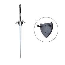 Soporte en forma de escudo para exhibir espadas - Montaje de pared para sostenedor de espadas de plástico y de PU para cosplay, regalo de Navidad perfecto para entusiastas de cosplay - Negro - Ver 2