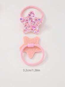 10pcs Girls Colorful Shiny Star Shaped Hair Ties, Elastic Hair Bands, Cute Princess Hair Accessories, Versatile Daily Use