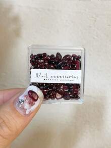 1 盒天然透明水晶石不对称碎片，美甲装饰品，ins 风格 3D 装饰美甲用品指甲饰品美甲宝石 - 彩色 - 查看 6