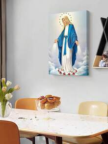 1 Pc Our Lady Immaculate Conception Of Mary Holy Mary Painting Catholic Posters Picture Room Decor Art Stretched And Frame Ready To Hang - Optional Framed,Suitable For Living Room Bedroom Office Wall Decoration Room Aesthetic Wall Arts Canvas, Creative Gift - Multicolor - View 11