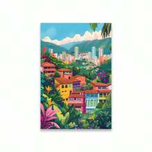 1 件卡塔赫纳旅行海报彩色哥伦比亚插图风景麦德林花卉旅行印刷品复古波多黎各帆布印刷品客厅、卧室、餐厅可选画框现代海报、墙壁艺术、帆布画和可重复使用的画框 - 彩色 - 查看 35
