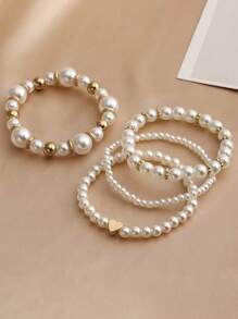 Set de 8 piezas Pulseras elegantes y de moda con cuentas en forma de cruz y corazón, pulsera tejida multicapa adecuada para vacaciones, fiestas, citas y uso diario