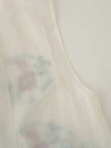 ZEVITY Camisa sin mangas con bordado de flores y hojas, decoración de botones, estilo chino LS2556 - Beis - Ver 8