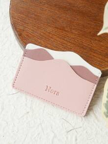 Takeoak 1pc Customized Name Card Holder, Personalized Letter Combination Credit Card Wallet, Minimalist Thin Card Case Inspired By Natural Mountains And Seasons, Faux Leather Material, Ultra-Thin Front Pocket Wallet, Can Store ID Cards, Cute And Fun Slim Card Organizer - Multicolor - View 14