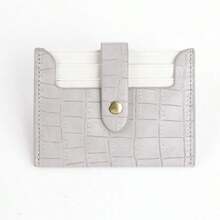 1 pezzo Portafoglio in pelle PU ultra sottile personalizzato - Portacarte minimalista unisex con slot multipli, texture coccodrillo e fibbia in metallo a contrasto. Stampa personalizzata in oro del nome/iniziali, tutto in uno con tasca per ID/monete (pronto da regalare) - Multicolore - Visualizzare 13