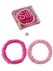 SUNCDELV SLIK 2pcs 100% Mulberry Silk Hair Scrunchies, High Quality Hair Ties (22mm), Women & Girls Hair Accessories, Pink Gift Box Ponytail Holder - Multicolor - View 44