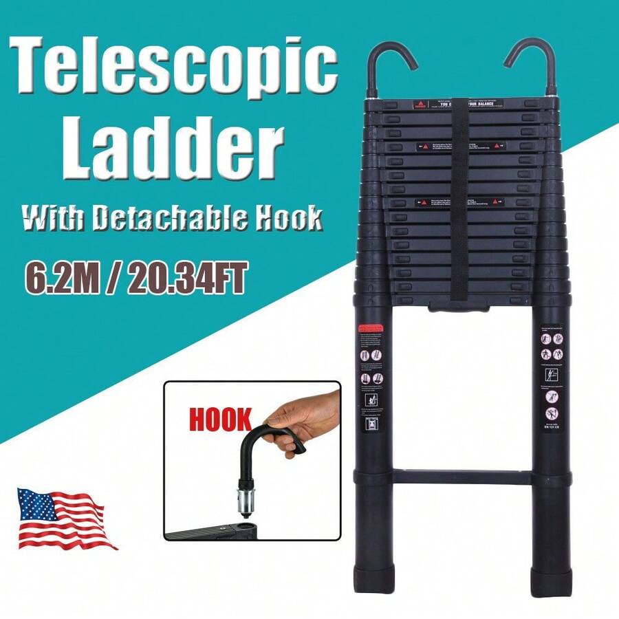 Escalera plegable de 6,2 metros, multiusos, escalera extensible telescópica - - 1 - Ver 1