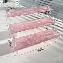 1 件彩色亚克力梯子展示架，3 层搁架，用于收藏品、流行音乐、玩具、收藏品、漫画、指甲油、香水、纸杯蛋糕、装饰品和储物物品、珠宝盒、小袋、化妆刷架、刷子架、香水收纳袋